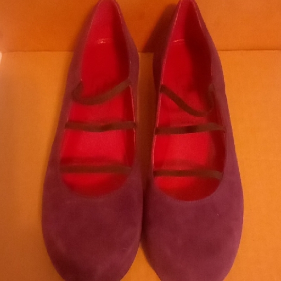 Purple Suede Ballet Flats - Picture 2 of 4